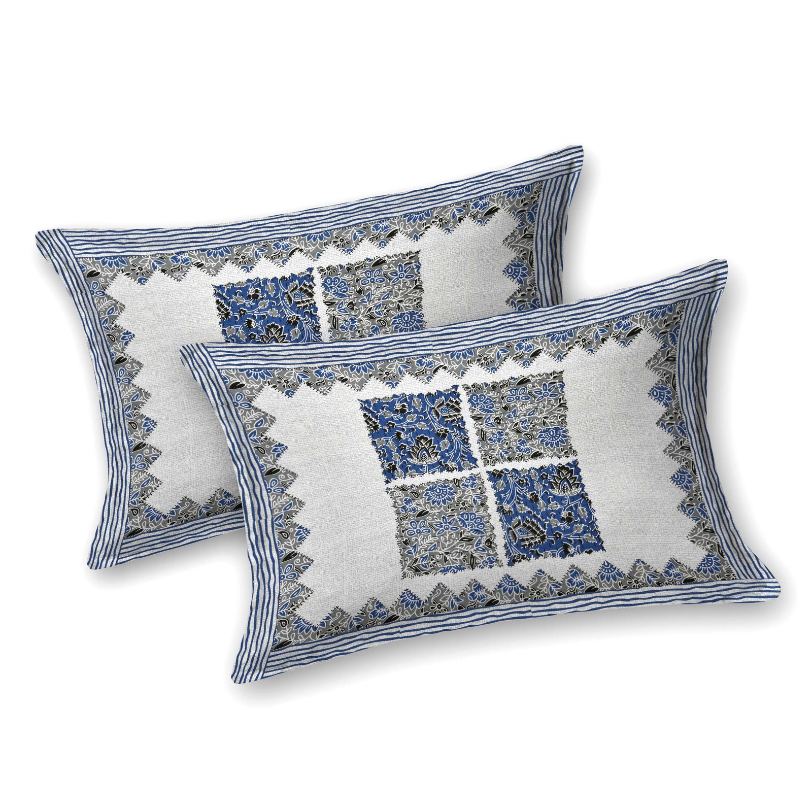 Rajasthani Traditionally Printed Cotton Doublebed Bedsheet With Pack of 2 Pillow Covers - Image 2
